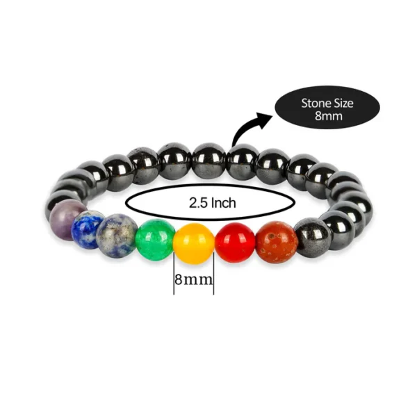 7 chakra Hematite Bracelet - Image 3